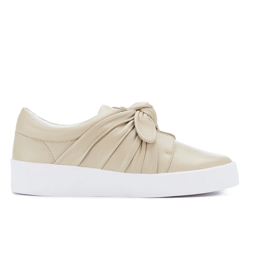 Senso Women's Annie Front Bow Leather Slip On Trainers - Sand Image 1