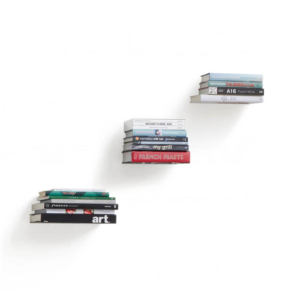 Umbra Conceal Wall Floating Book Shelf - Silver (3 Pack) Image 1