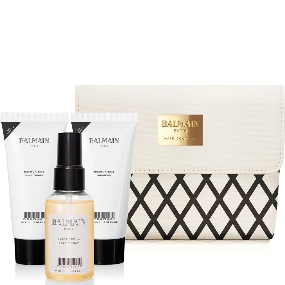 Balmain Hair SS16 Cosmetic Bag with Shampoo (50ml), Conditioner (50ml) and Salt Spray (50ml) Image 1