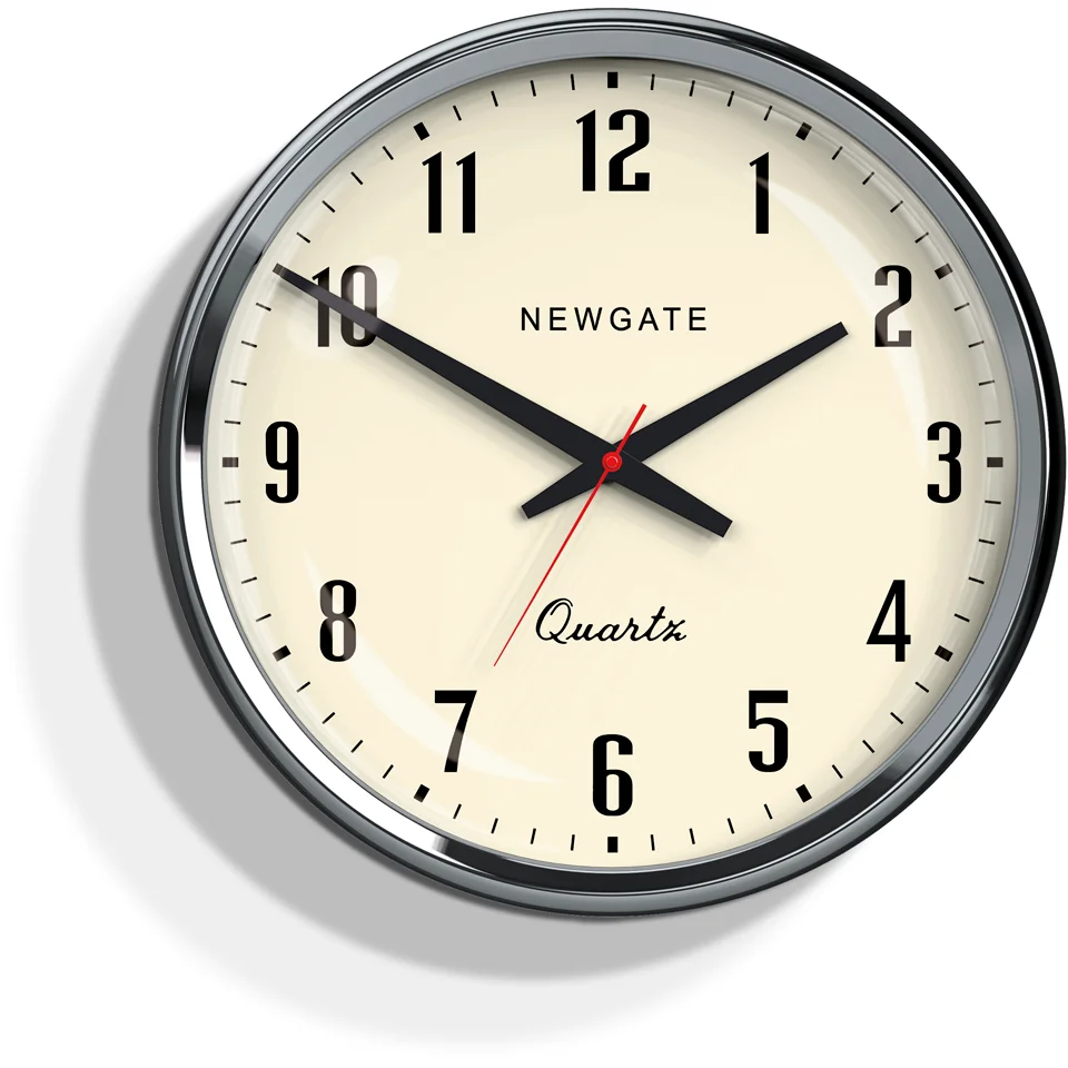 Newgate Mechanic Wall Clock - Chrome Image 1