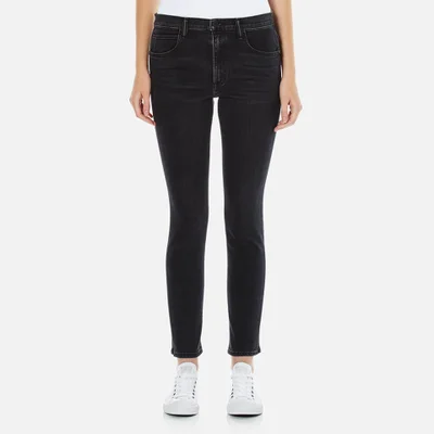Helmut Lang Women's Contrast Seam Ankle Skinny Jeans - Washed Black