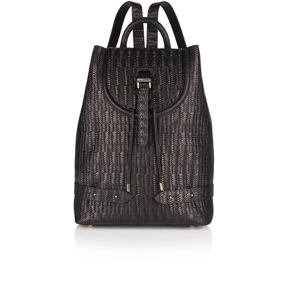 meli melo Women's Woven Mini Backpack - Black Woven Image 1