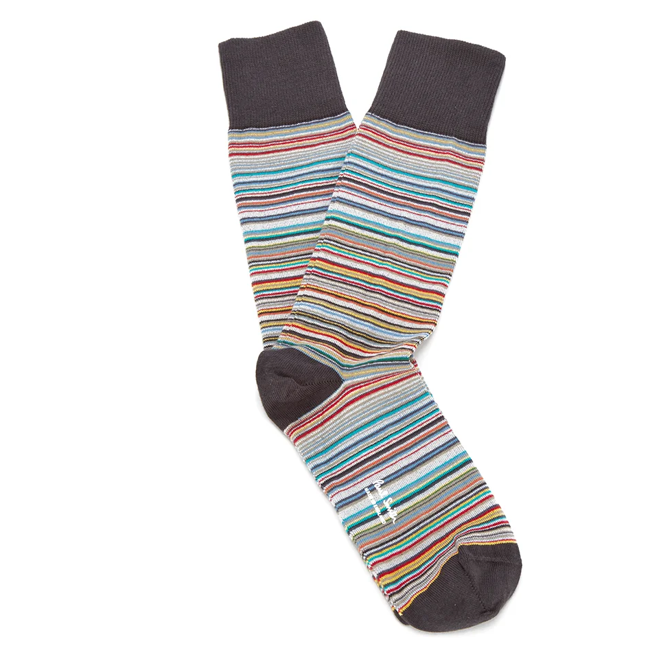 Paul Smith Accessories Men's Multi Stripe 3 Pack Socks - Sky Blue/Elephant Grey/Classic Image 1
