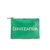 Clare V. Women's Flat Clutch Bag - Emerald Nappa with Blush Cervezafria - Image 1