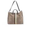Clare V. Women's Supreme Simple Tote Bag - Dark Grey Suede with Black/White Stripes - Image 1