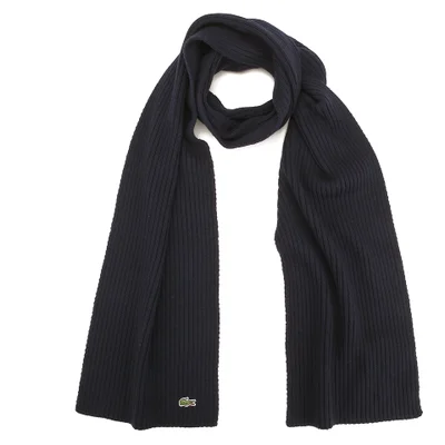 Lacoste Men's Ribbed Scarf - Navy Blue