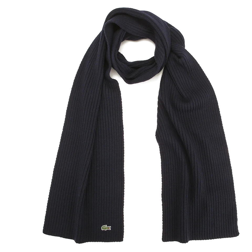 Lacoste Men's Ribbed Scarf - Navy Blue Image 1
