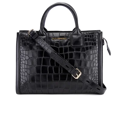 Karl Lagerfeld Women's K/Klassik Croco Tote Bag - Black