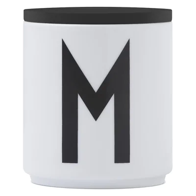 Design Letters Wooden Lid For Porcelain Cup - Black