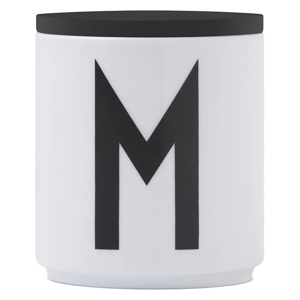 Design Letters Wooden Lid For Porcelain Cup - Black Image 1