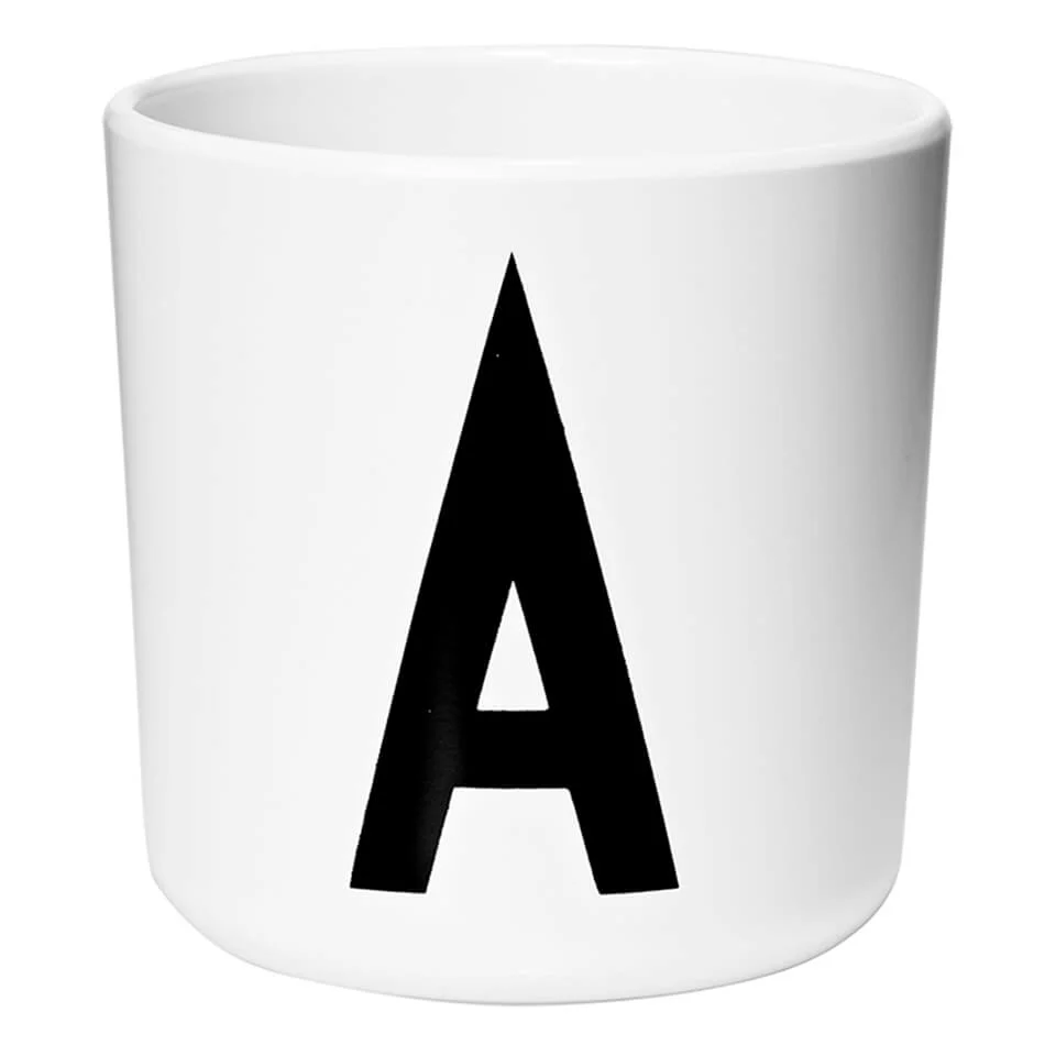 Design Letters Kids' Collection Melamin Cup - White - A Image 1