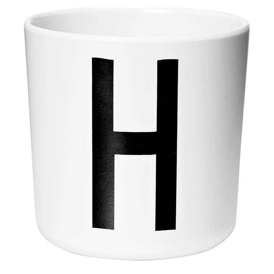 Design Letters Kids' Collection Melamin Cup - White - H Image 1