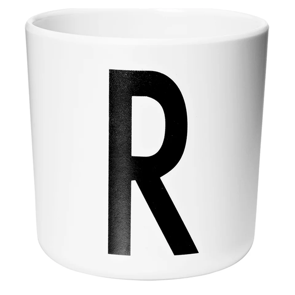 Design Letters Kids' Collection Melamin Cup - White - R Image 1