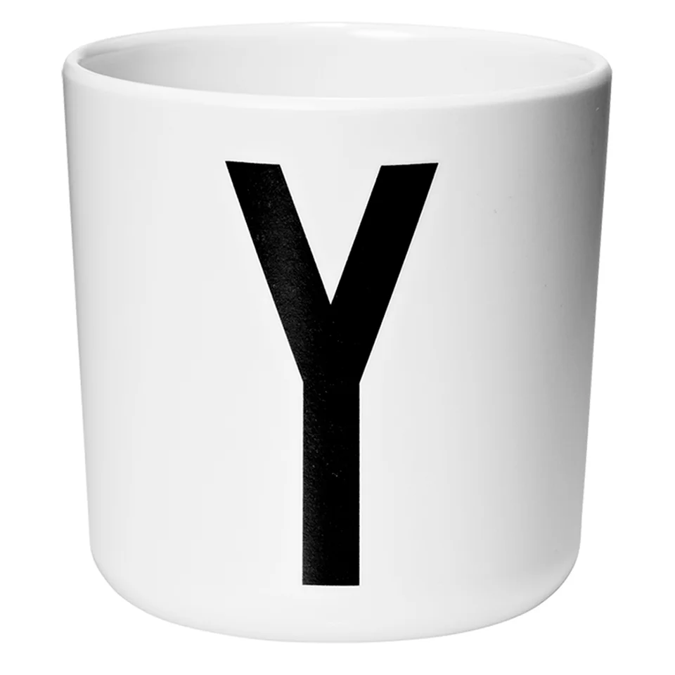 Design Letters Kids' Collection Melamin Cup - White - Y Image 1