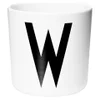Design Letters Kids' Collection Melamin Cup - White - W - Image 1