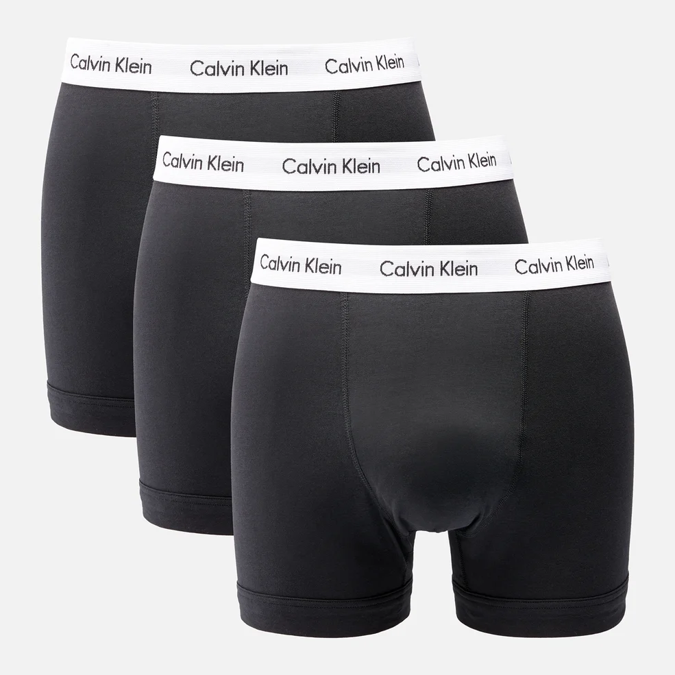Calvin Klein Men's Cotton Stretch 3-Pack Trunks - Black - S Image 1