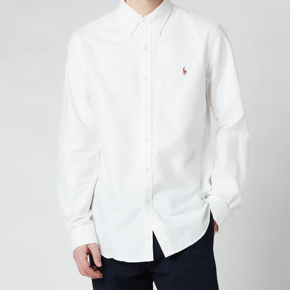 Polo Ralph Lauren Men's Slim Fit Oxford Long Sleeve Shirt - BSR White Image 1