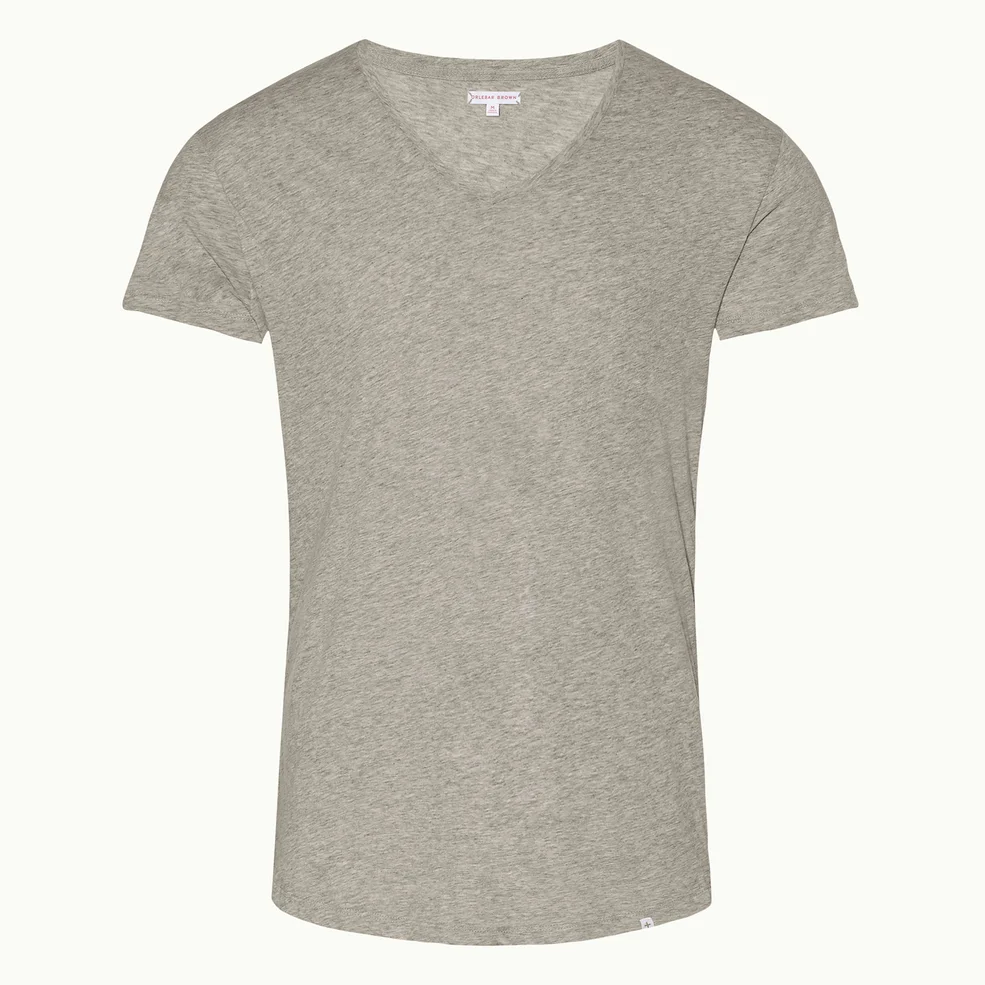 Orlebar Brown Men's V Neck T-Shirt - Mid Grey Image 1