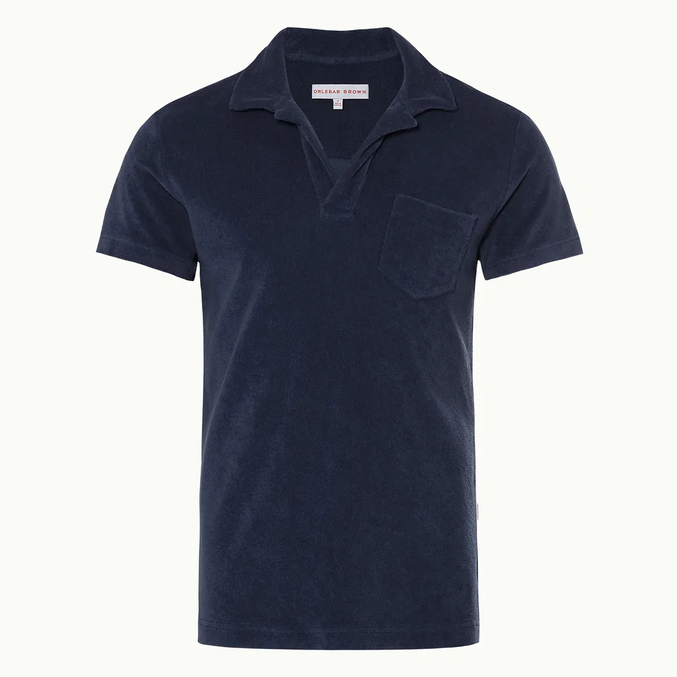 Orlebar Brown Men's Terry Towelling Polo Shirt - Navy Image 1