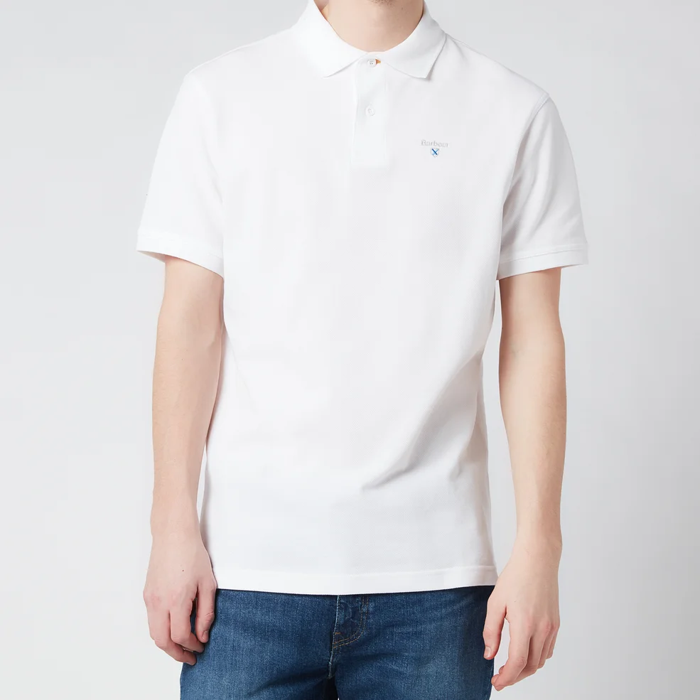 Barbour Heritage Men's Sports Polo Shirt - White Image 1