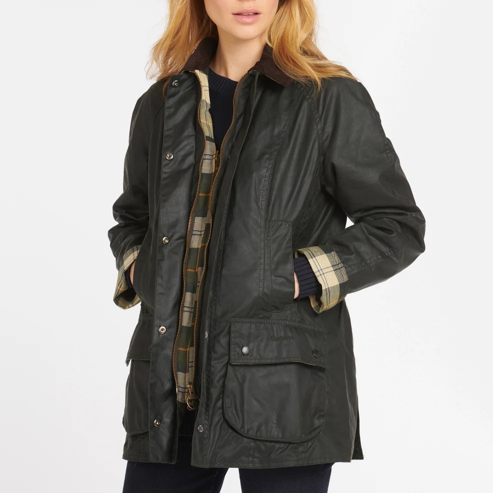 Barbour Women's Beadnell Wax Jacket - Sage Image 1