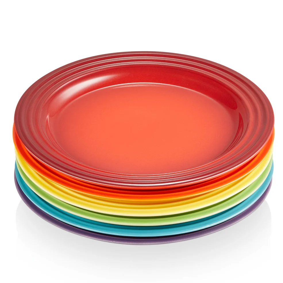 Le Creuset Stoneware Rainbow Plates (Set of 6) Image 1