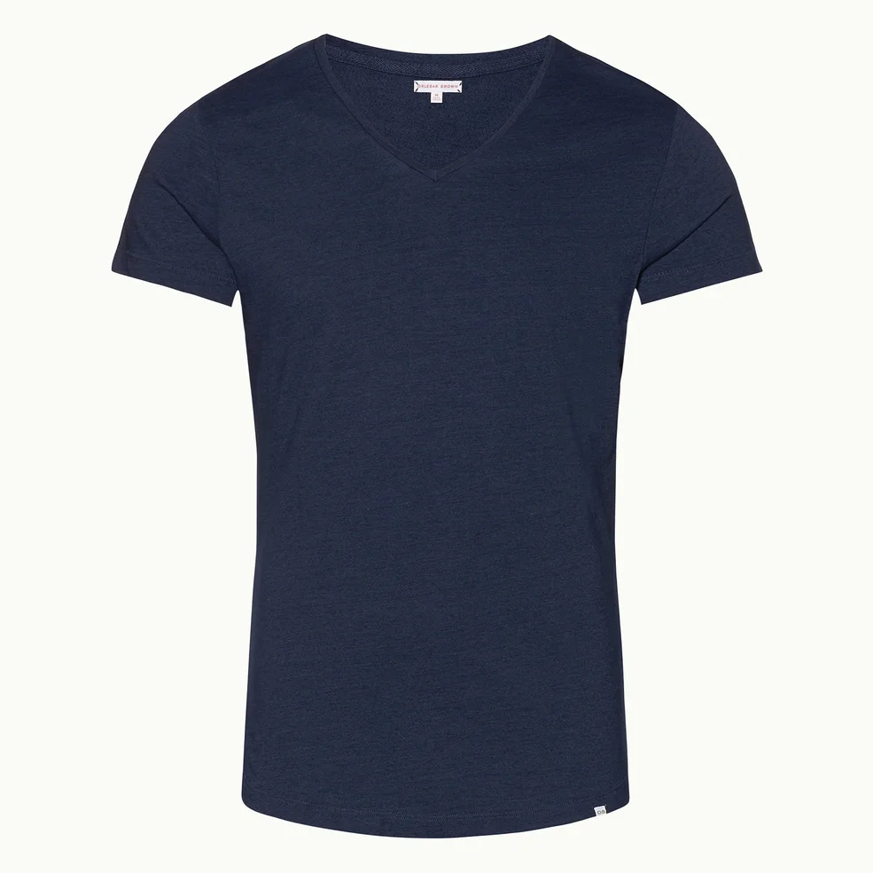 Orlebar Brown Men's V-Neck T-Shirt - Denim Pigment Image 1