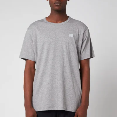 Acne Studios Men's Regular Fit Face Patch T-Shirt - Light Grey Melange