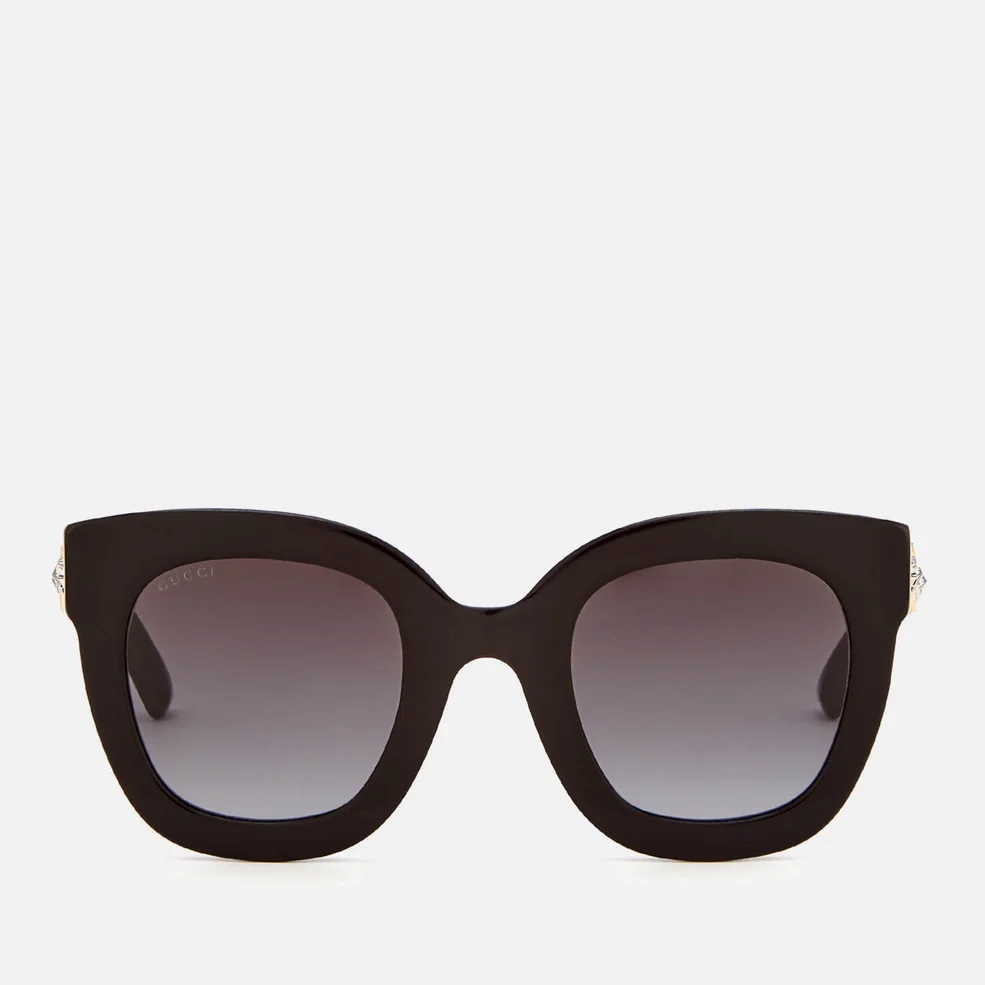 Gucci Women's Acetate Square Frame Sunglasses - Black/Grey Image 1