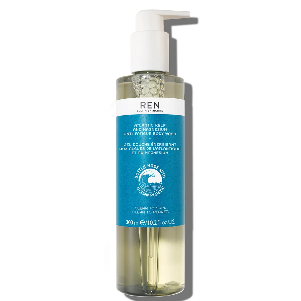 REN Clean Skincare Atlantic Kelp and Magnesium Anti-Fatigue Body Wash 300ml - Ocean Plastic Image 1