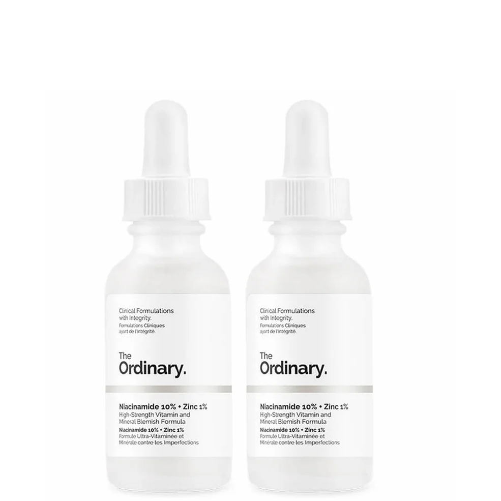 The Ordinary Niacinamide 10% + Zinc 1% High Strength Vitamin and Mineral Blemish Formula Duo 2 x 30ml Image 1