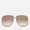 Gucci Women's Oversized Metal Frame Sunglasses - Gold/Brown - Image 1