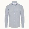 Orlebar Brown Men's Giles Linen Shirt - Navy/White - Image 1