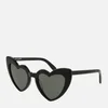 Saint Laurent Women's Loulou Heart Shaped Sunglasses - BLACK - Image 1
