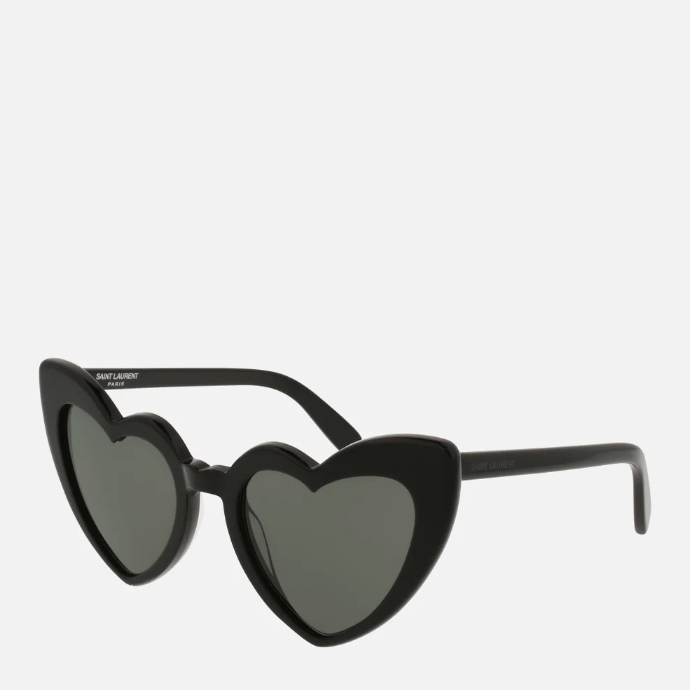 Saint Laurent Women's Loulou Heart Shaped Sunglasses - BLACK Image 1