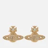 Vivienne Westwood Women's Minnie Bas Relief Earrings - Gold Crystal - Image 1