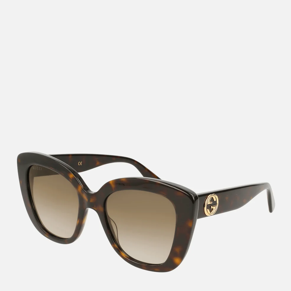 Gucci Women's Cat Eye Acetate Sunglasses - Havana Image 1