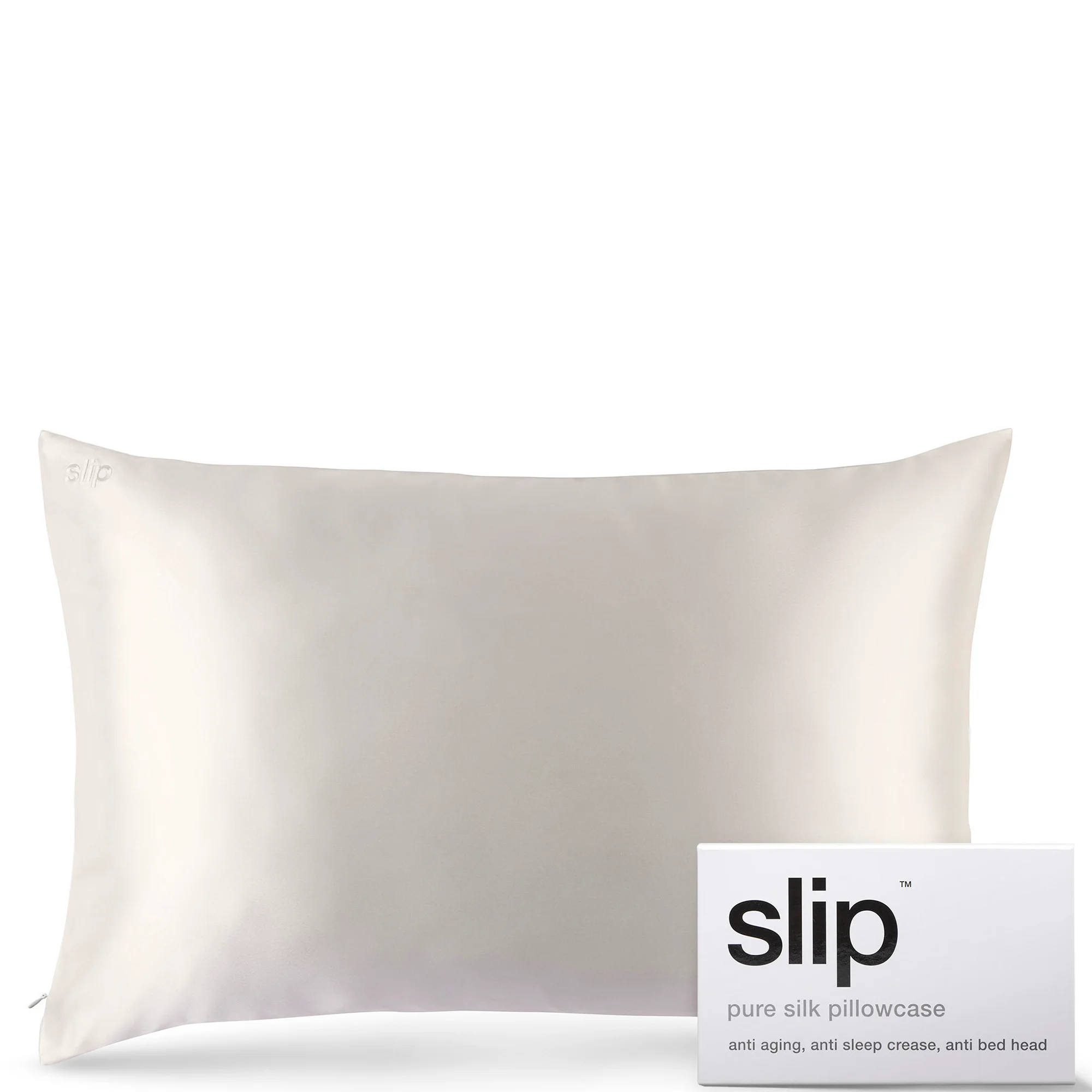 Slip Silk Pillowcase - Queen (Various Colours) - White Image 1
