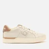 Coach Women's ADB Leather/Suede Cupsole Trainers - Chalk/Taupe - Image 1