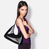 BY FAR Women's Amber Semi Patent Shoulder Bag - Black - Image 1