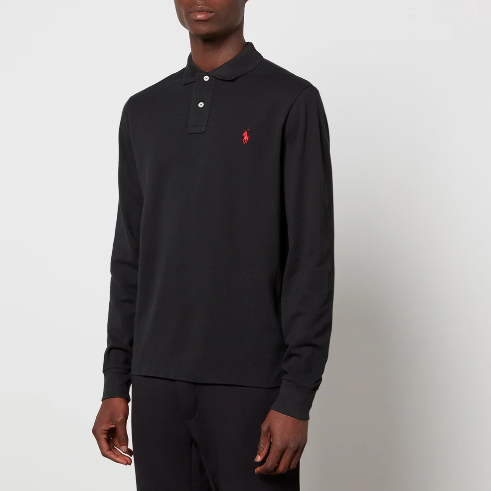 Polo Ralph Lauren Men's Slim Fit Mesh Long Sleeve Polo Shirt - Polo Black - XL Image 1