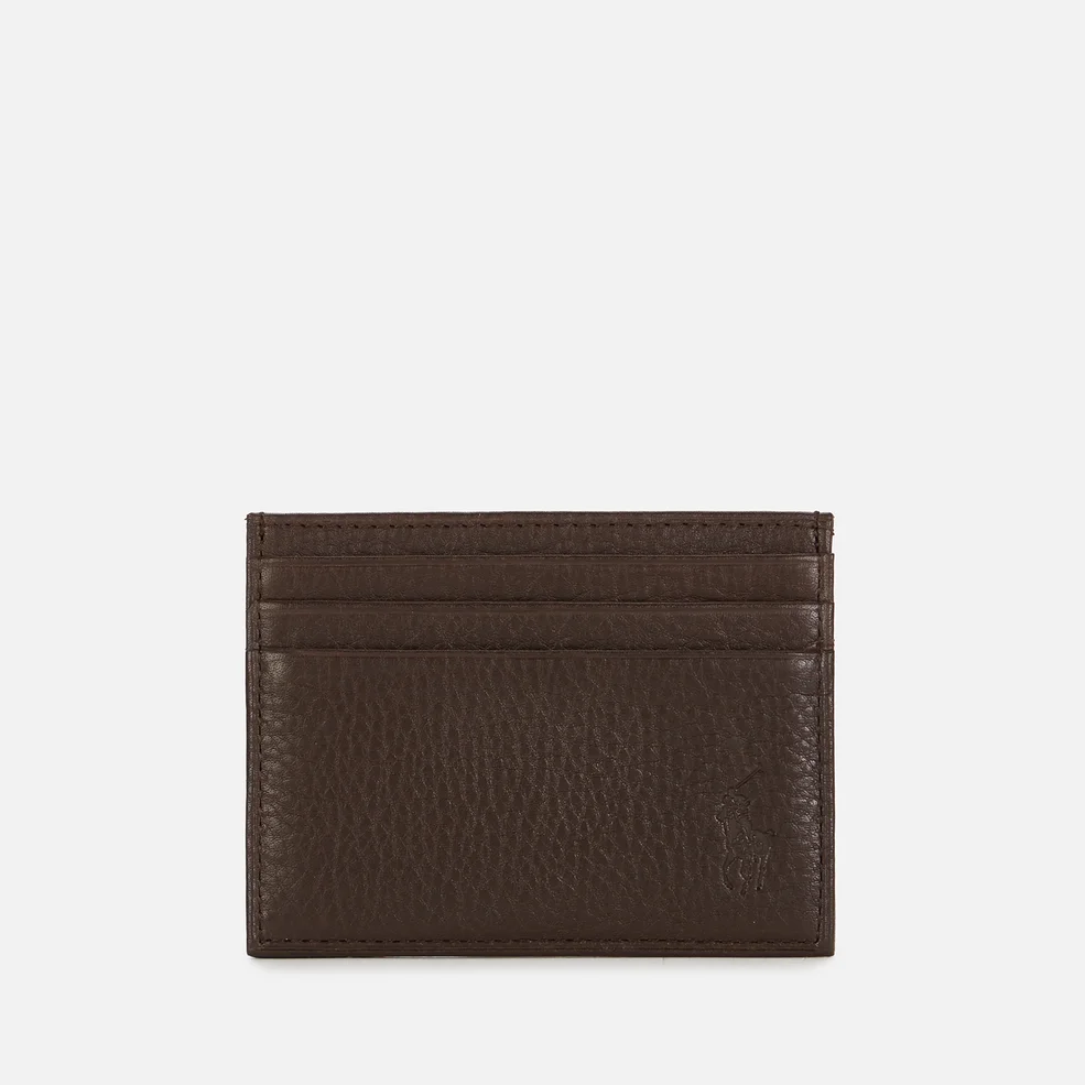 Polo Ralph Lauren Men's Pebble Leather Card Case - Brown Image 1