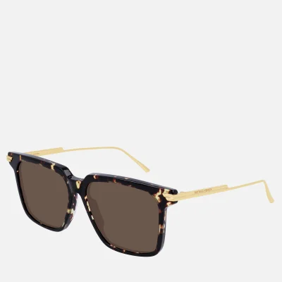 Bottega Veneta Oversized Square Frame Sunglasses - Havana/Gold/Brown