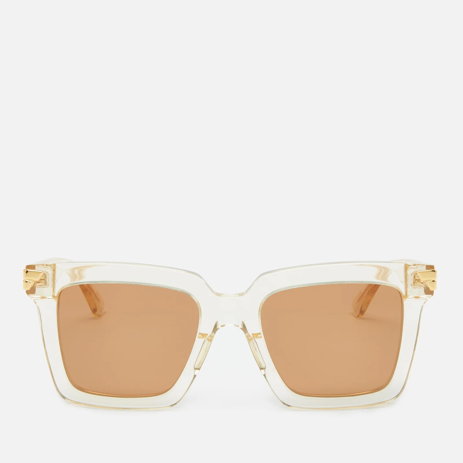 Bottega Veneta Women's D-Frame Acetate Sunglasses - Beige/Brown Image 1