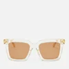 Bottega Veneta Women's D-Frame Acetate Sunglasses - Beige/Brown - Image 1