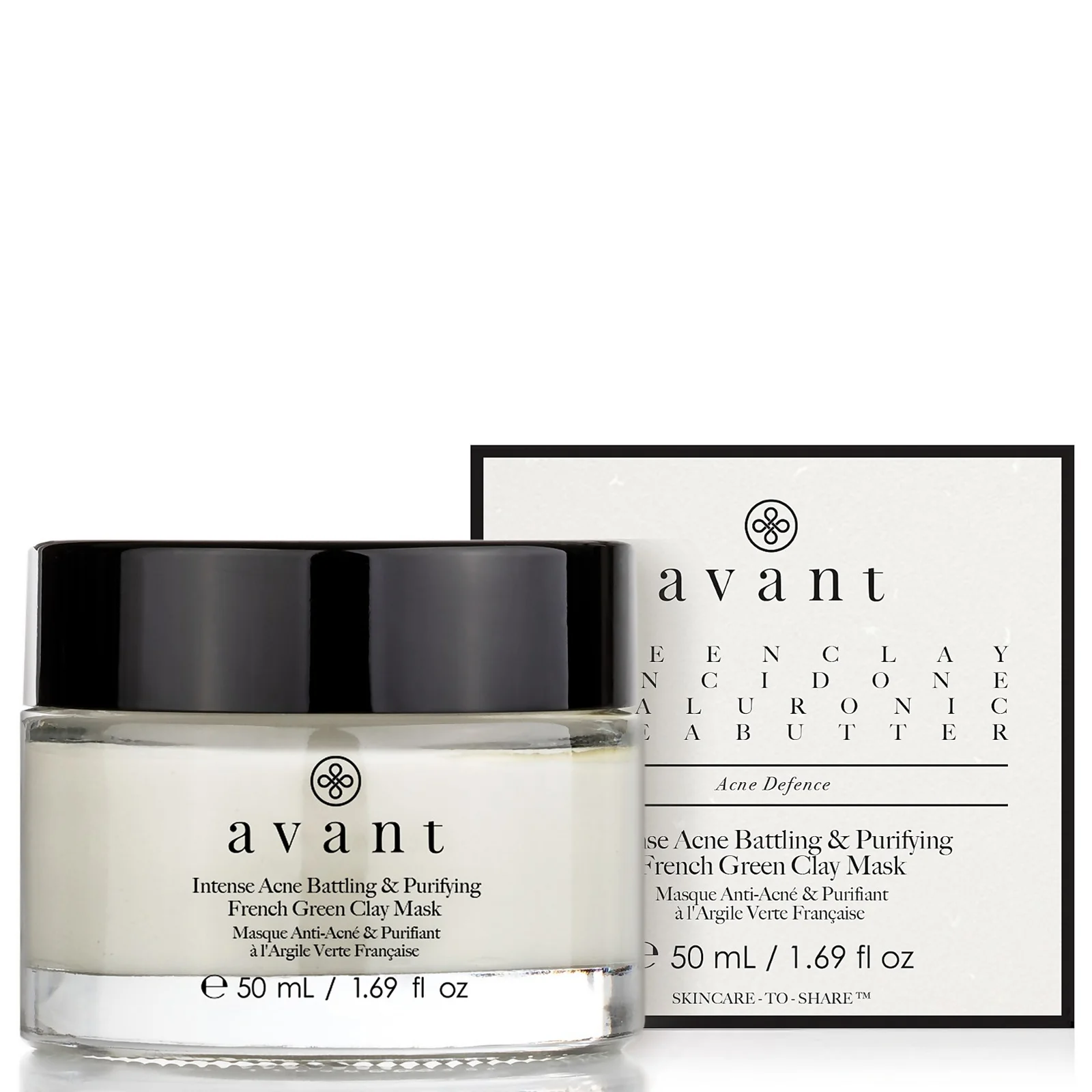 Avant Skincare Intense Acne Battling and Purifying French Green Clay Mask 50ml Image 1