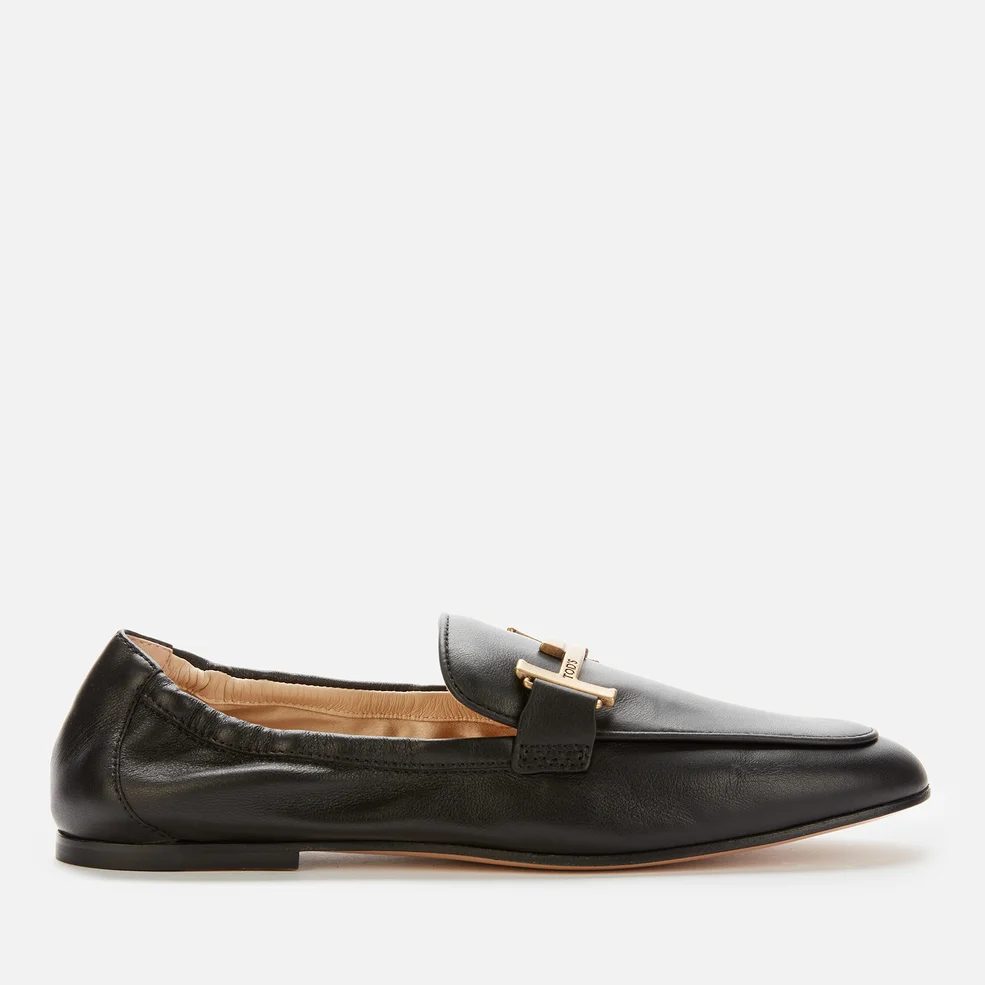 Tod's Women's Double T Leather Loafers - Black Image 1