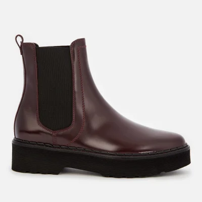 Tod's Women's Leather Chelsea Boots - Burgundy