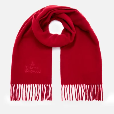 Vivienne Westwood Women's Embroidered Wool Scarf - Red