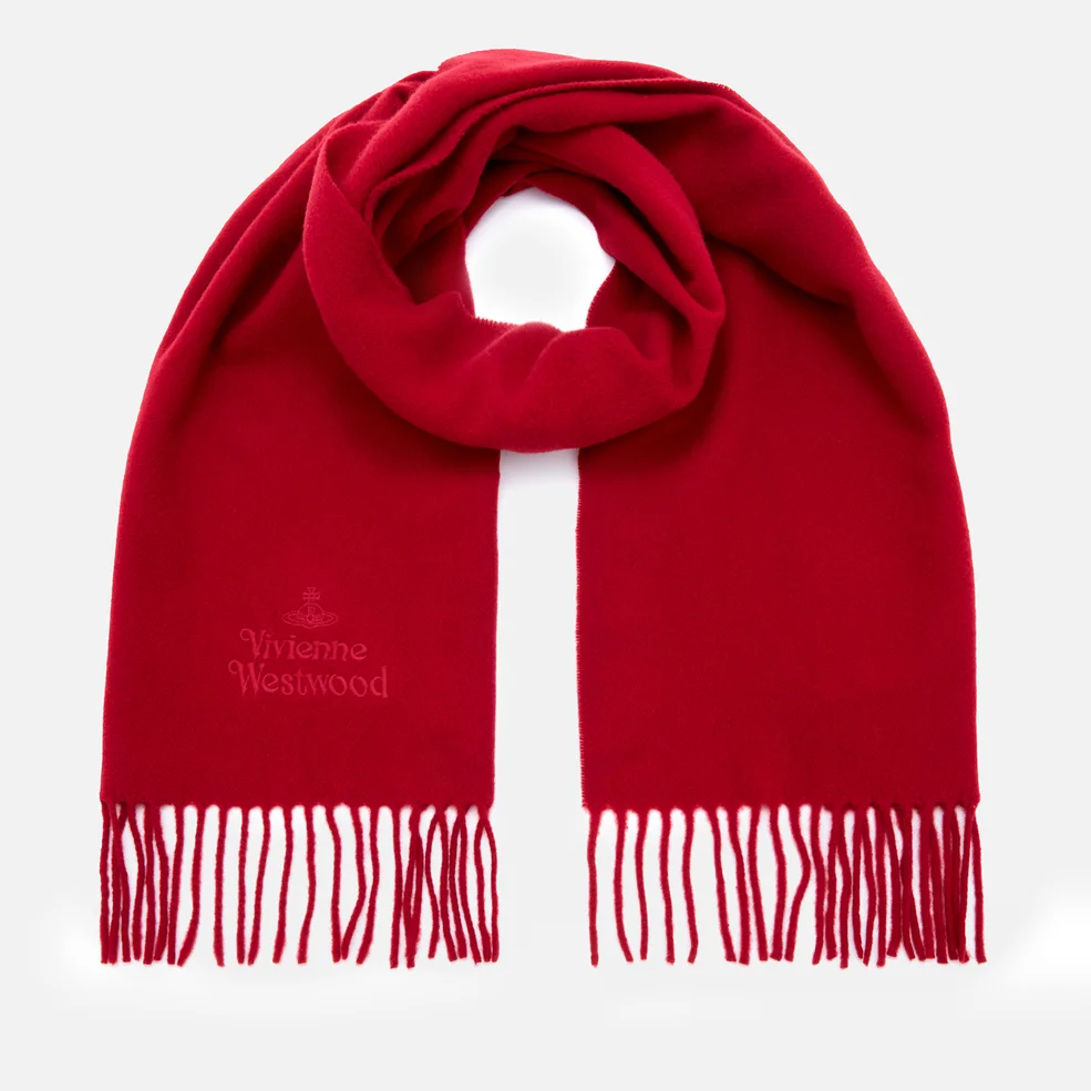 Vivienne Westwood Women's Embroidered Wool Scarf - Red Image 1